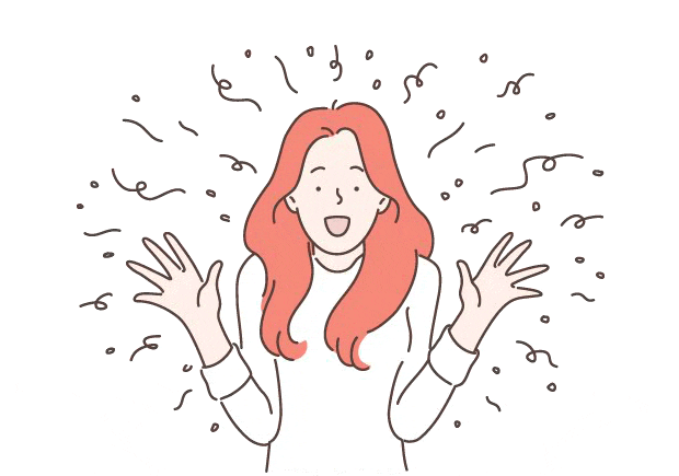 喜ぶ女性